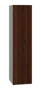 DOMINIT 431 úložná skříň 3-boxová, 1817x450x400 mm, korpus šedý, dvířka ořech královský